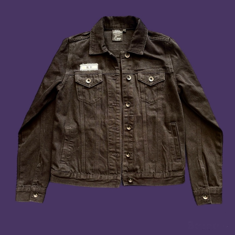 Kiki’s Delivery Service black denim jacket with Kiki back patch - Picture 2 of 5